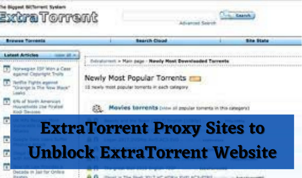 ExtraTorrent Proxy Sites to Unblock ExtraTorrent Website